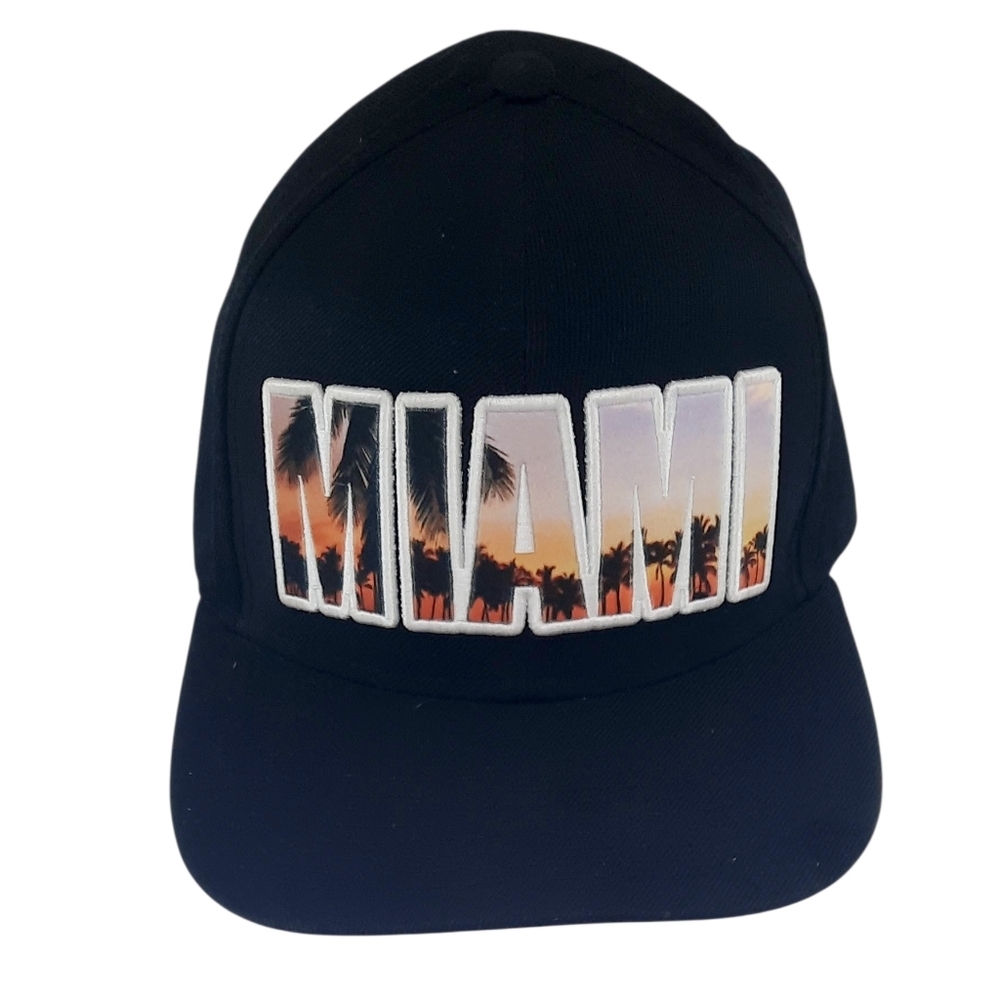 Robin Ruth Miami Limited Edition Snapback Hat Cap Black Colorful South Beach Sun